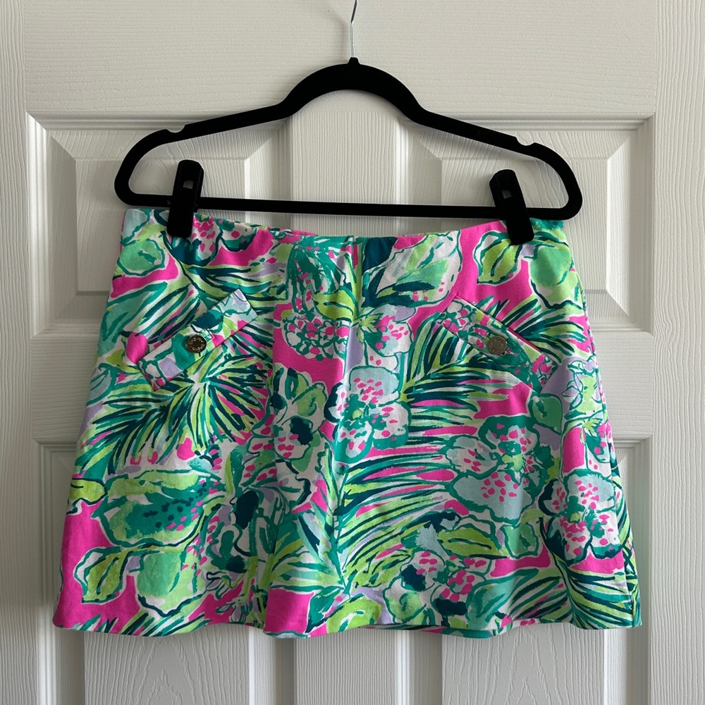 Lilly Pulitzer Pink and Green Floral Skort